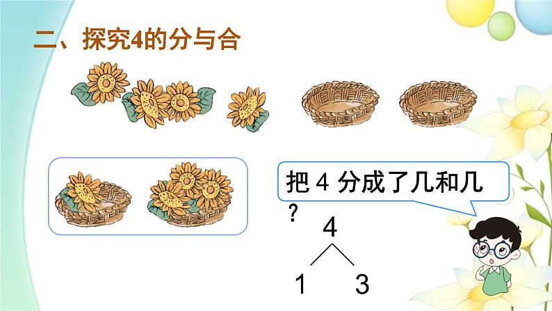 人教版一年级数学上册第4课时分与合PPT课件第4页