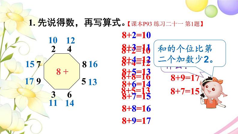 人教版一年级数学上册练习二十一PPT课件02