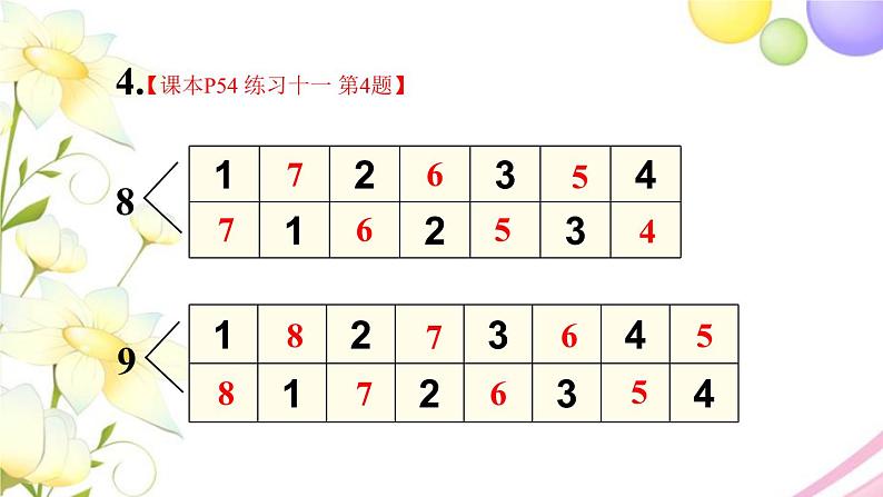 人教版一年级数学上册练习十一PPT课件05