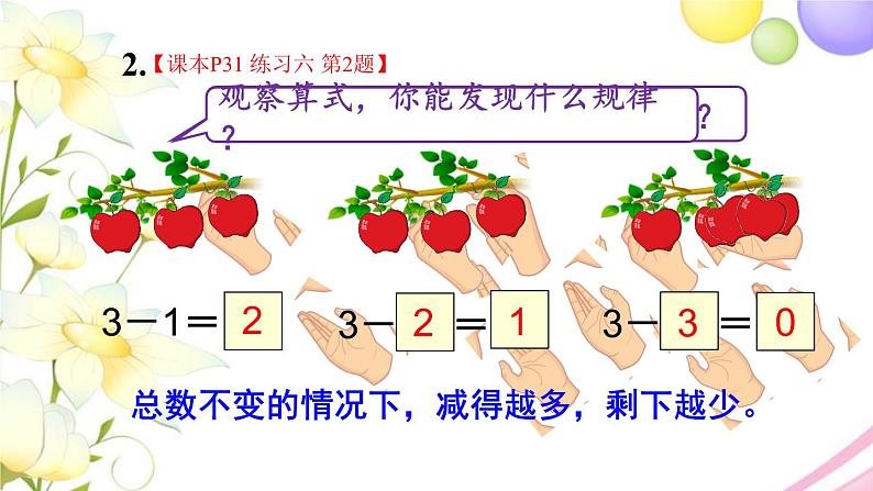 人教版一年级数学上册练习六PPT课件03