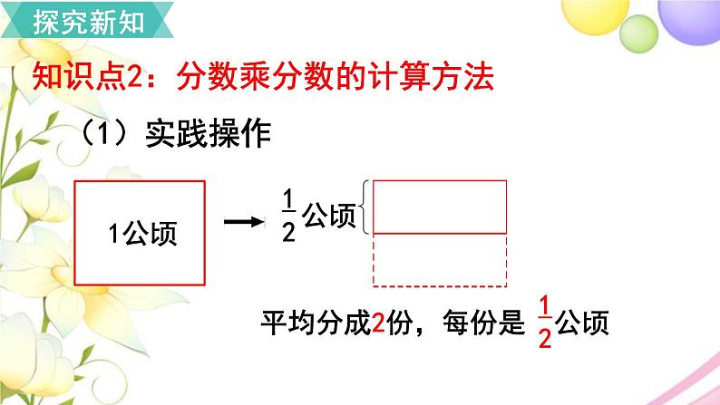 人教版六年级数学上册第1单元分数乘法第3课时分数乘分数（1）课件05