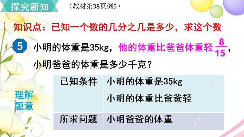 人教版六年级数学上册第3单元分数除法第6课时解决问题（2）课件04