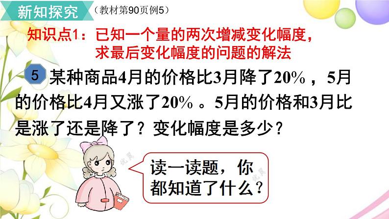 人教版六年级数学上册第6单元百分数（一）第6课时用百分数知识解决有关变化幅度的问题课件第3页