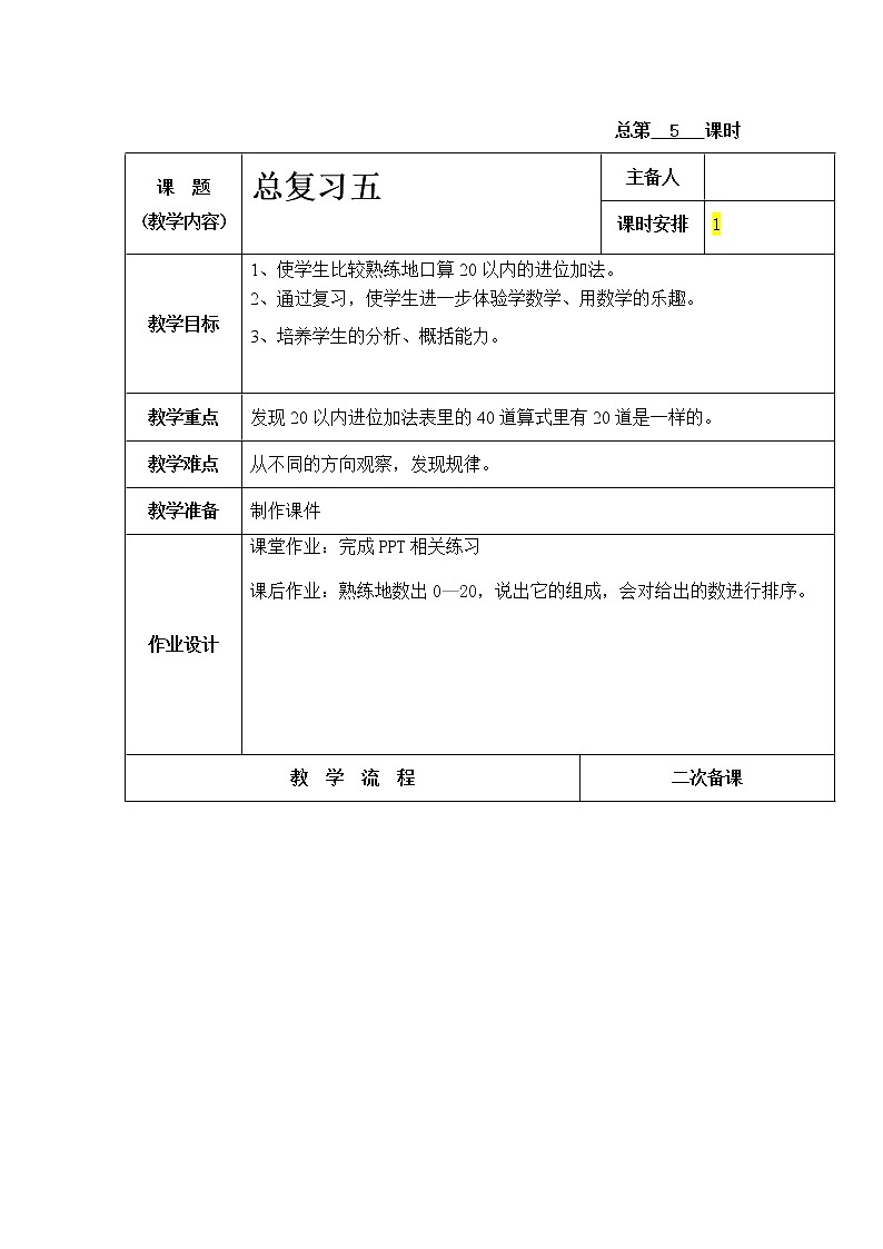 11.5《总复习》（5）教案+课件+练习01