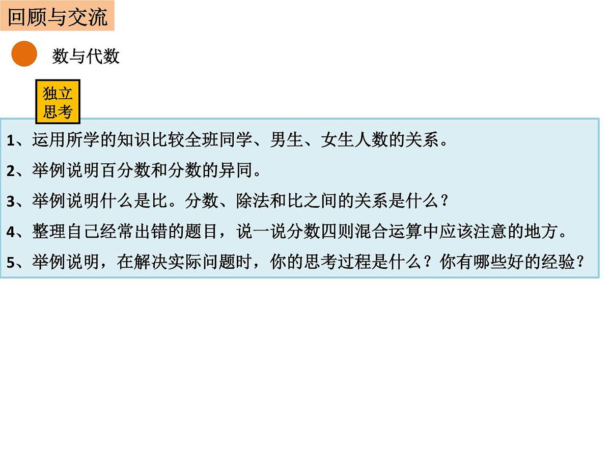 北师大版六年级上册数学总复习ppt第2页