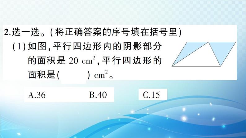 人教版五年级数学上册第六单元第2课时 三角形的面积（2） 练习课件04