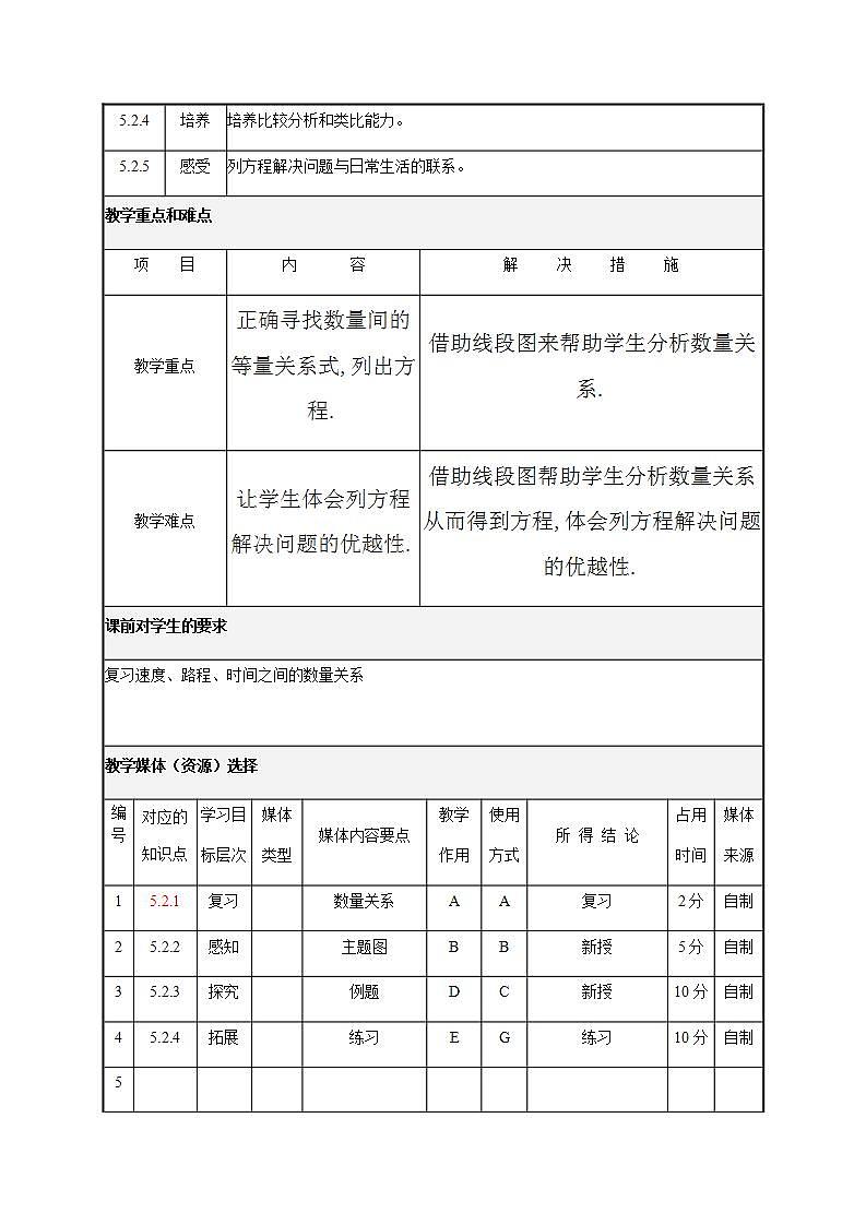 五年级上册数学教案-5.2.4实际问题与方程3｜人教版第3页