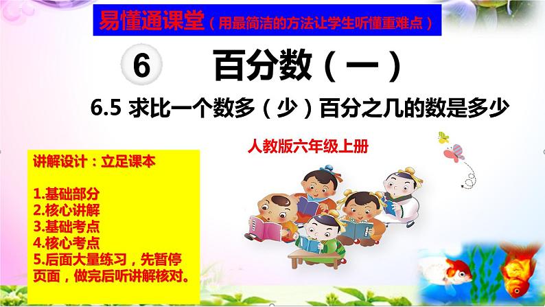 人教版六年级上册数学6.5求比一个数多（少）百分之几的数+考点+课本习题+PPT课件【易懂通课堂】01