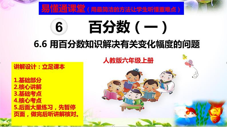 人教版六年级上册数学6.6用百分数知识解决有关变化幅度问题+考点+课本习题+PPT课件【易懂通课堂】01