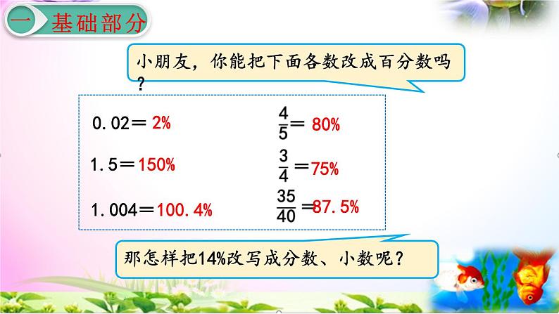人教版六年级上册数学6.3百分数化成分数和小数+考点+课本习题+PPT课件【易懂通课堂】03