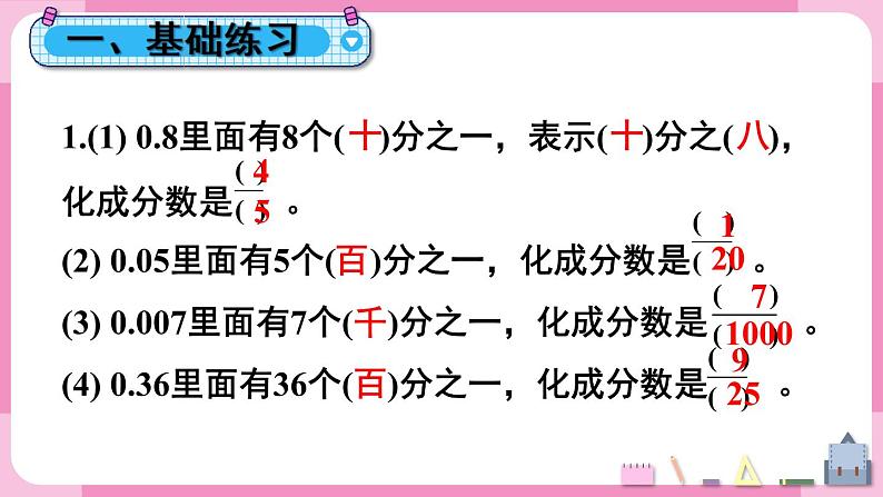 人教版五年级下册-第四单元- 分数的意义和性质 -  分数和小数的互化第2课时(2)【课件】第2页