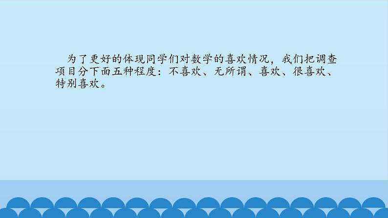 冀教版数学六年级上册 七 认识扇形统计图喜欢数学情况的调查课件第3页