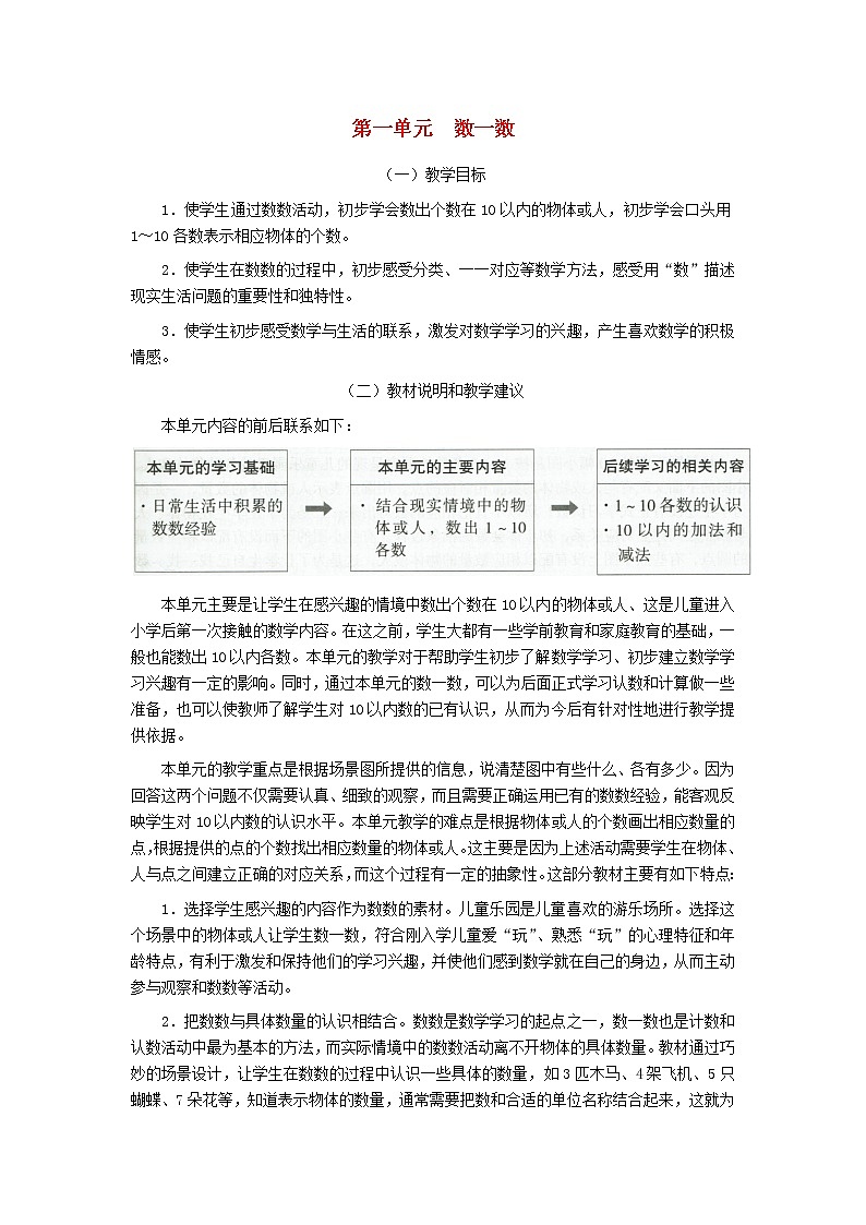 2021秋一年级数学上册全一册教案打包52套苏教版01