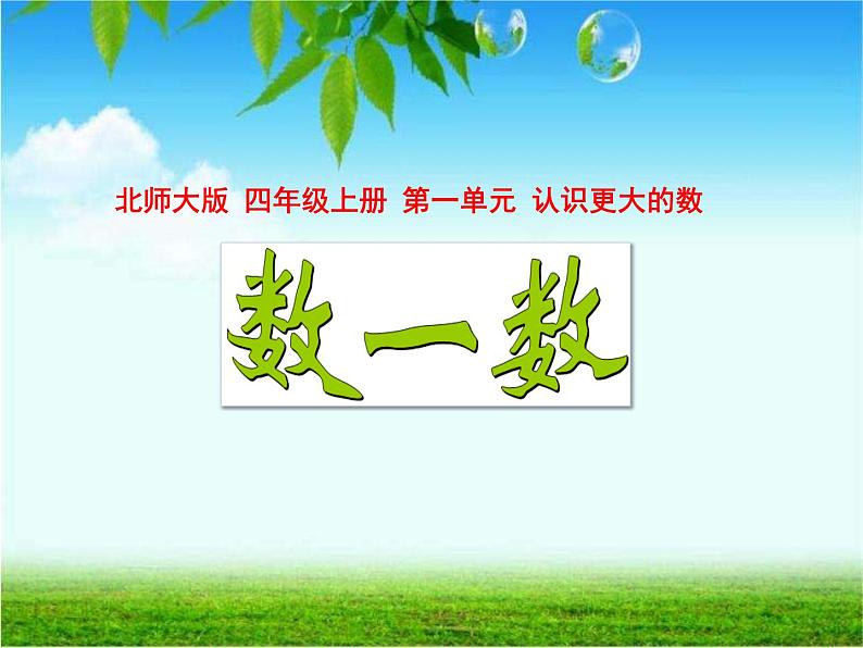 北师大版 数学四年级上册 数一数(1)（课件）01