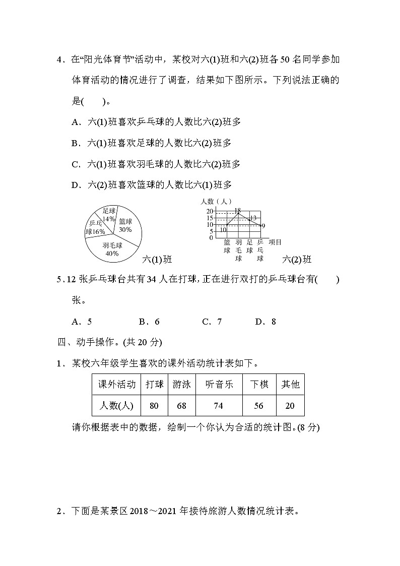 青岛版六年级下册数学 第五单元过关检测卷第3页