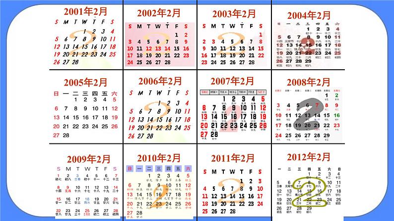 三年级下册数学课件－1.1年、月、日第7页