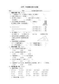 小学二年级数学下册期末复习试卷