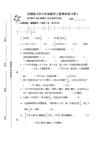 小学六年级数学上册期末复习卷