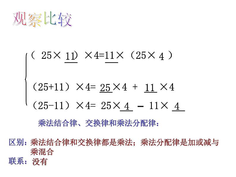 北师大版 数学四年级上册 运算律复习(2)（课件）第3页