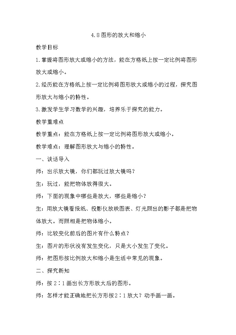 4.8图形的放大和缩小 课件PPT+教案+练习01
