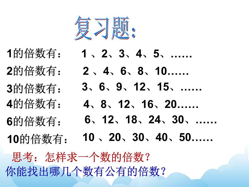 苏教版数学五年级下册 3.6 公倍数和最小公倍数 课件03