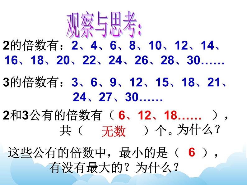 苏教版数学五年级下册 3.6 公倍数和最小公倍数 课件04