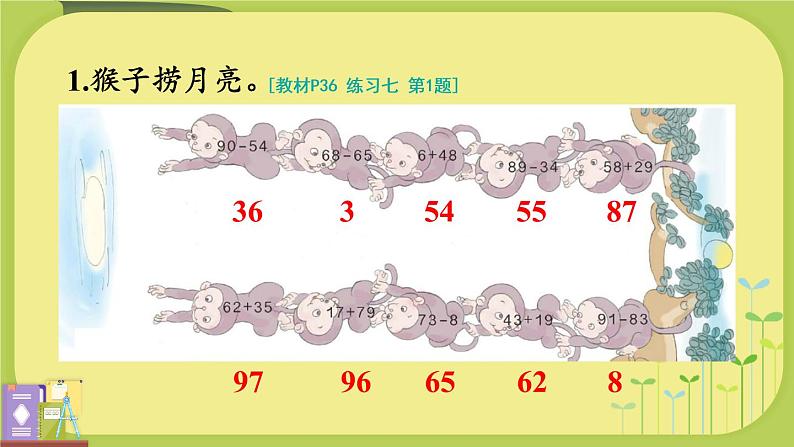 人教版二年级上册数学 2 100以内的加法和减法（二）《整理和复习（1）》课件第5页