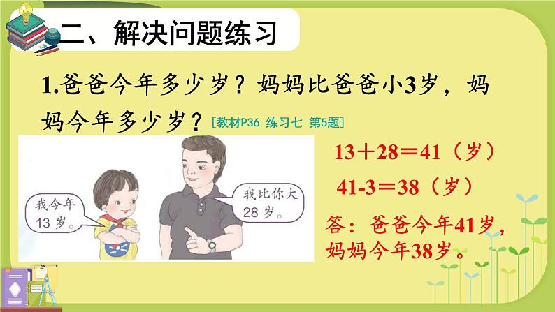 人教版二年级上册数学 2 100以内的加法和减法（二）《整理和复习（2）》课件第3页