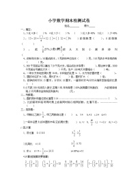 小学数学第十一册期末试卷