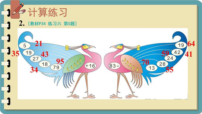 人教版二年级上册数学 2 100以内的加法和减法（二）《练习课（第3课时）》课件04