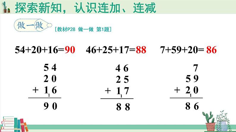 人教版二年级上册数学 2 100以内的加法和减法（二）《第1课时 连加 连减》课件06