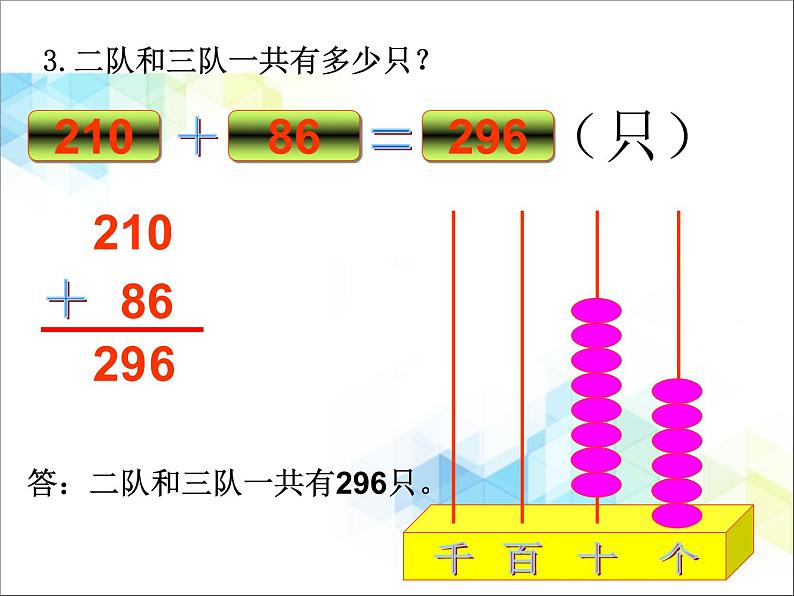 第4单元：勤劳的小蜜蜂2《三位数加减法的笔算、估算（信息窗2）》参考课件108