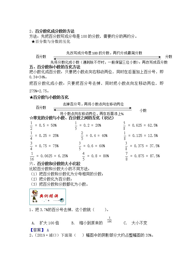 【单元重难点优选讲义】苏教版六年级上册第6单元：百分数（教师版）第2页