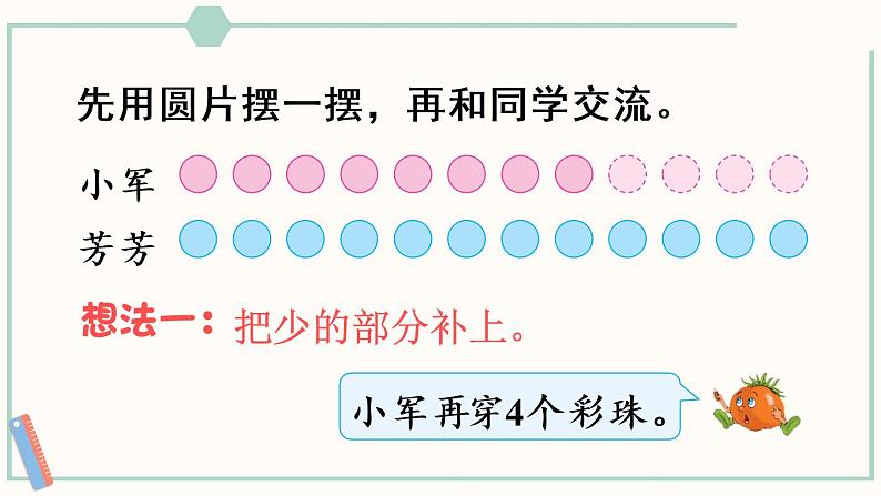 苏教版二年级数学上册 一 100以内的加法和减法（三） 第3课时 解决“同样多”的实际问题 课件第5页