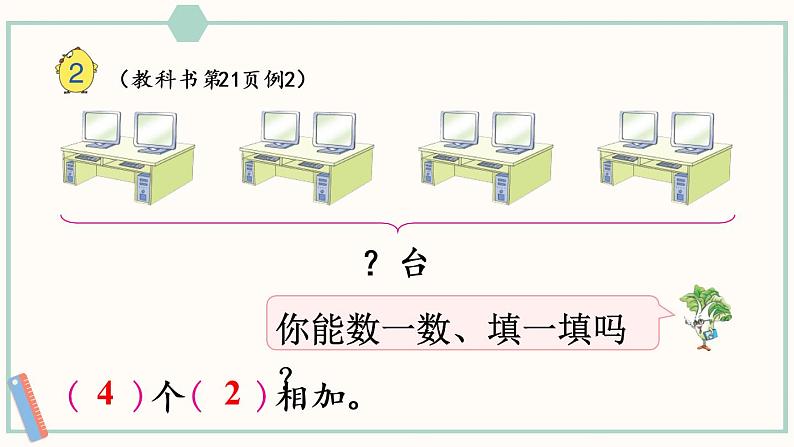 苏教版二年级数学上册 三 表内乘法（一） 第1课时 认识乘法 课件07