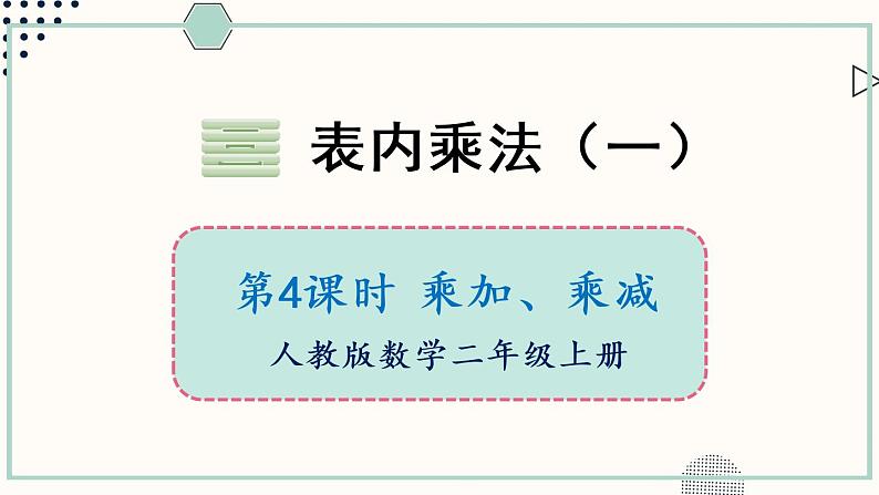 苏教版二年级数学上册 三 表内乘法（一） 第4课时 乘加、乘减 课件第1页