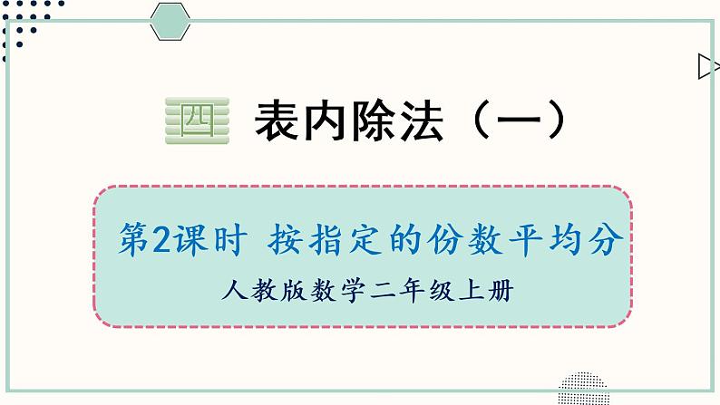 苏教版二年级数学上册 四 表内除法（一）第2课时 按指定的份数平均分 课件第1页