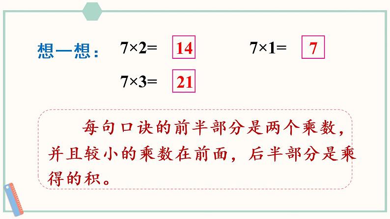 苏教版二年级数学上册 六 表内乘法和表内除法（二） 第1课时 7的乘法口诀 课件07