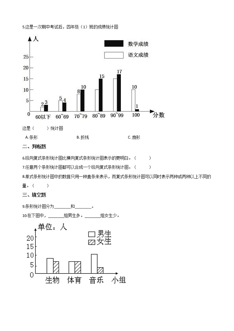 北师大版数学五下8.1 复式条形统计图ppt课件+教案+同步练习02