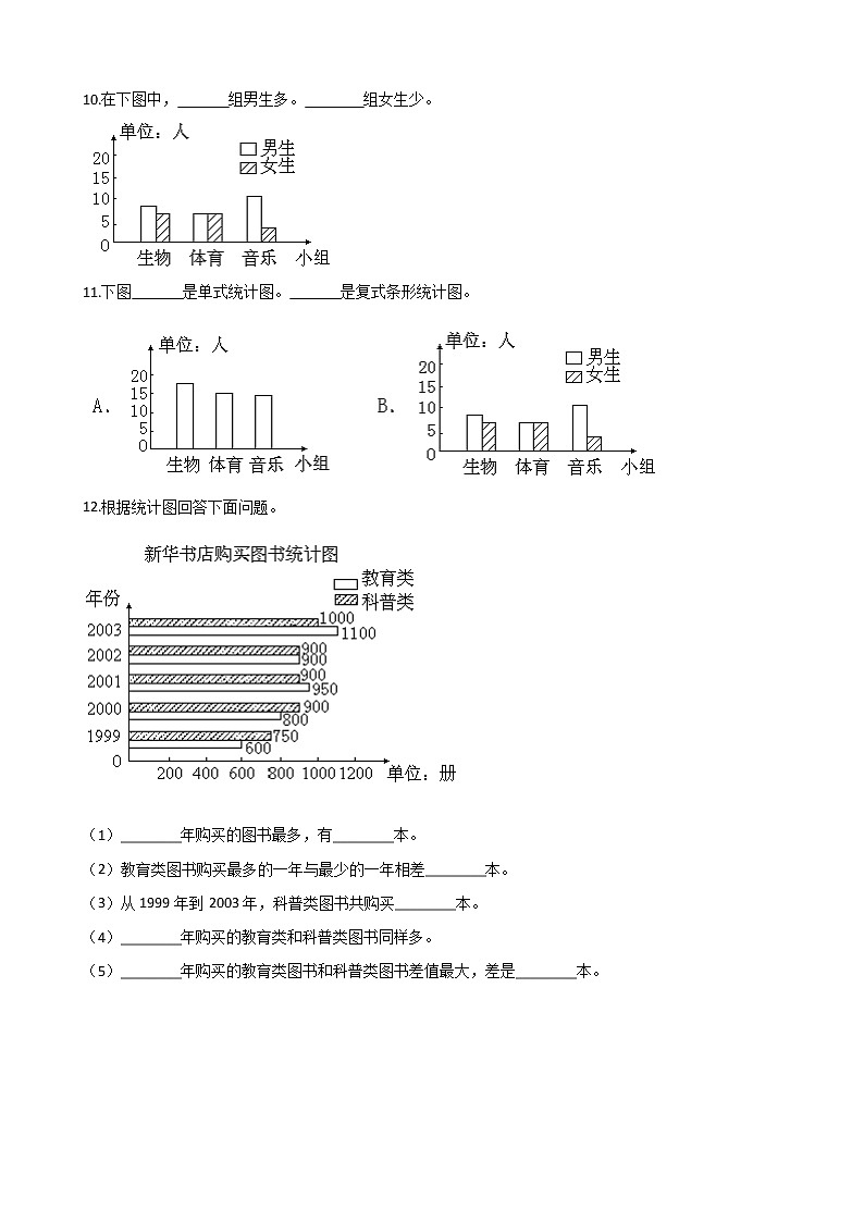 北师大版数学五下8.1 复式条形统计图ppt课件+教案+同步练习03