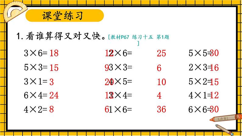 人教版二年级上册数学 4 表内乘法 《整理和复习》课件第7页