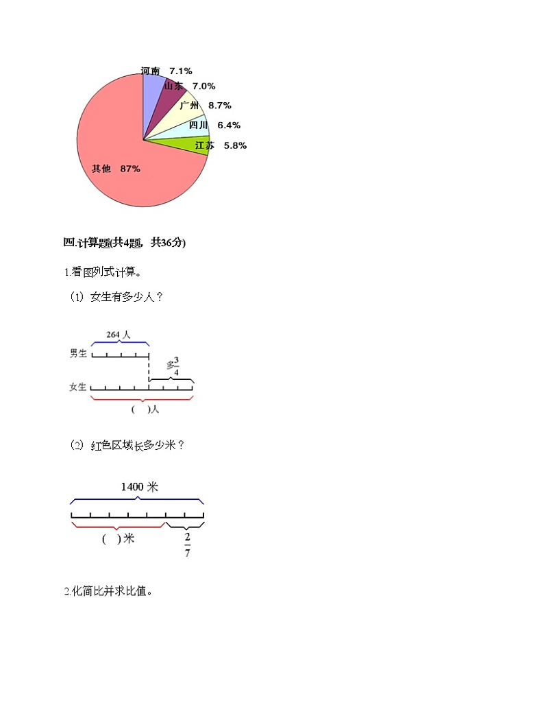 人教版六年级上册数学期末测试卷（名师推荐）第3页