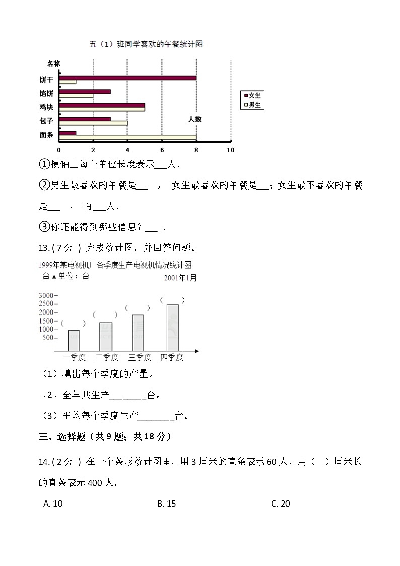 2021-2022学年数学四年级上册第七单元测试卷（一）人教版含答案第3页