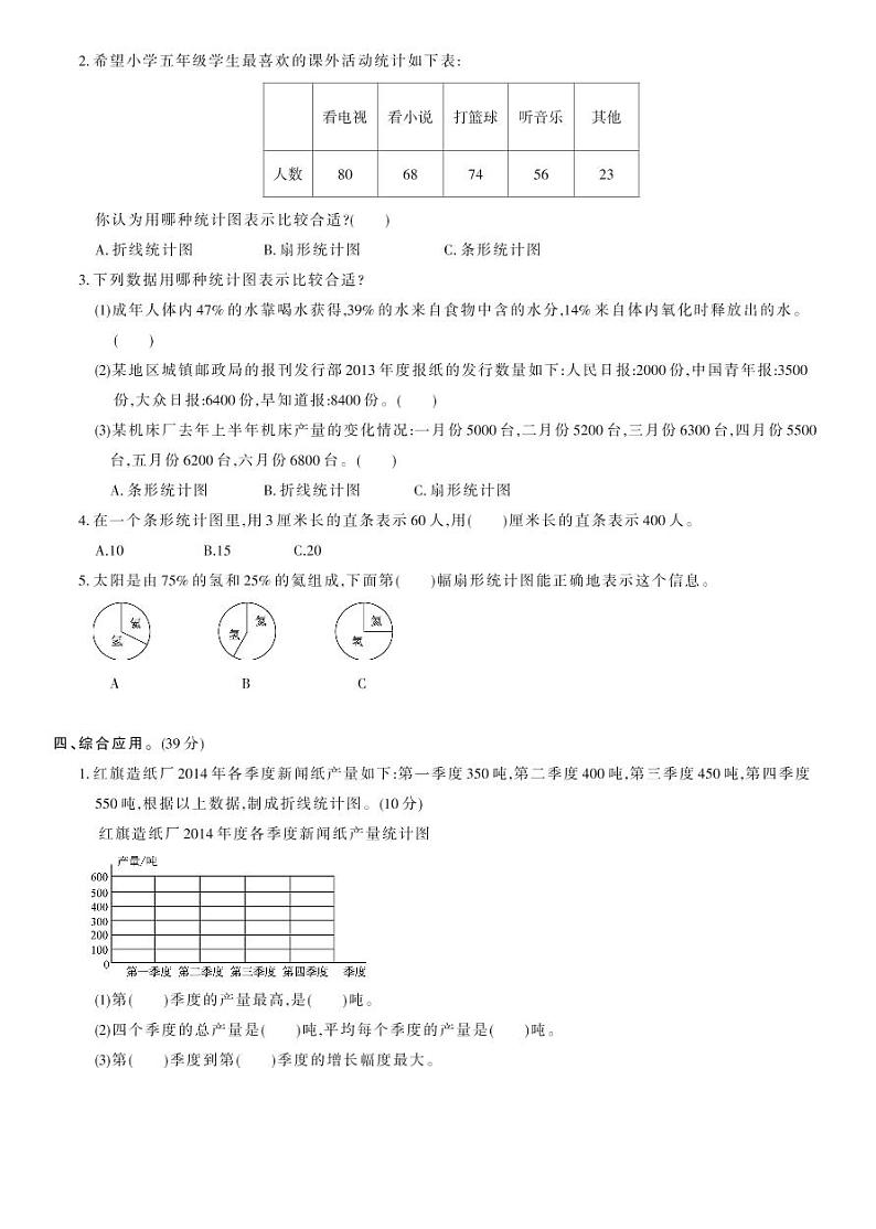 北师大版六年级数学上册 第5单元-单元综合测试卷A02