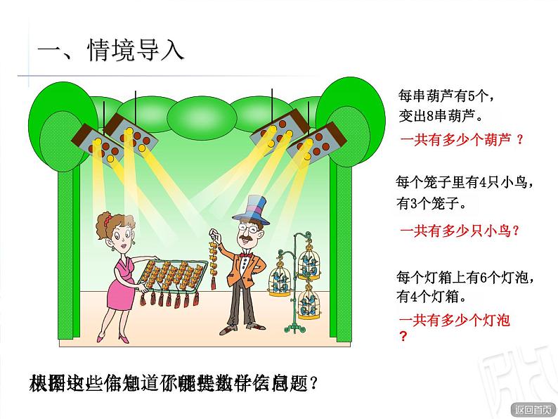 一 看魔术——乘法的初步认识 课件-2021-2022学年青岛版数学二年级上册第3页