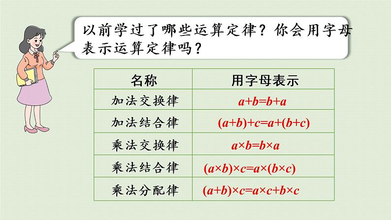 西师大版五年级数学下册 五 方程 第1课时  用字母表示数(一) 课件06