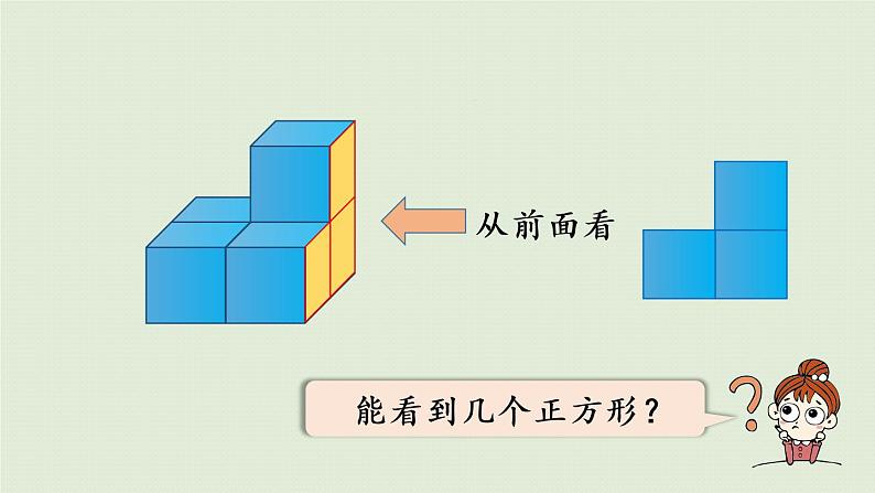 西师大版五年级数学下册 三 长方体 正方体 第2课时  从不同方向观察物体 课件06