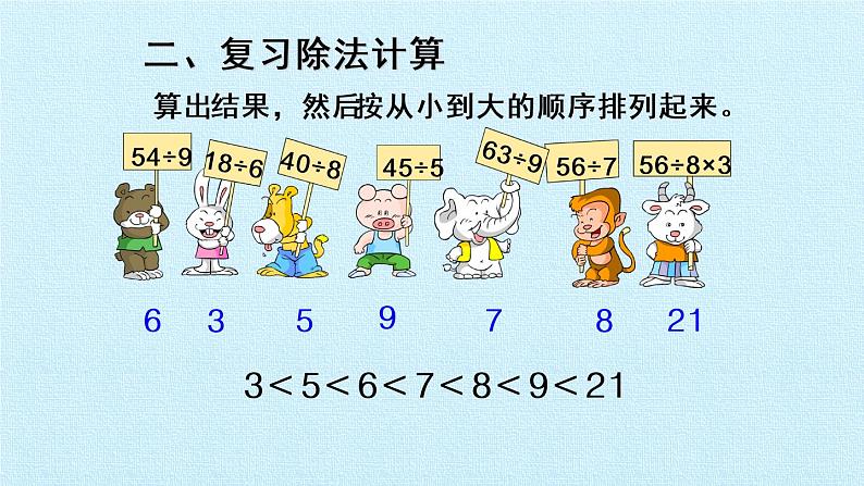 五 森林里的故事——除法的初步认识 复习 课件-2021-2022学年青岛版数学二年级上册第5页