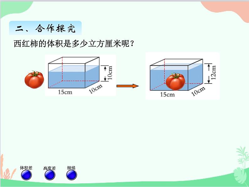 青岛版（五四制）五年级上册 三、6不规则物体的体积 课件第7页