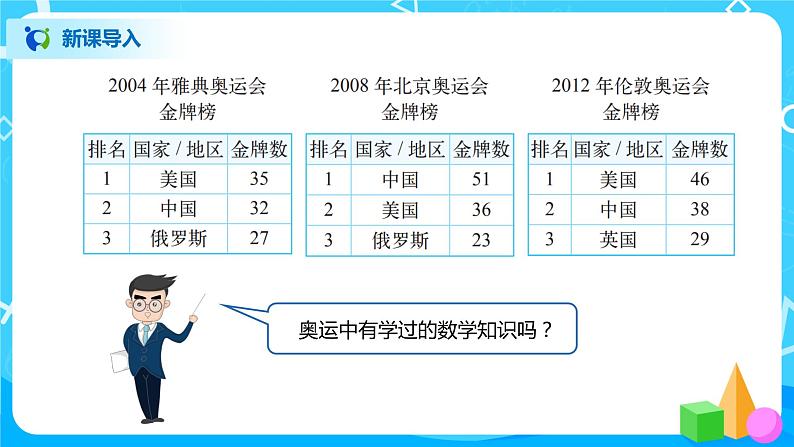 北师大版四年级下册《奥运中的数学》课件+教案+同步练习04